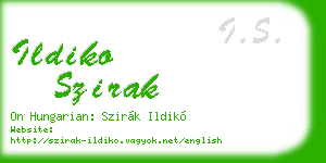 ildiko szirak business card