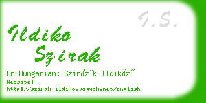 ildiko szirak business card